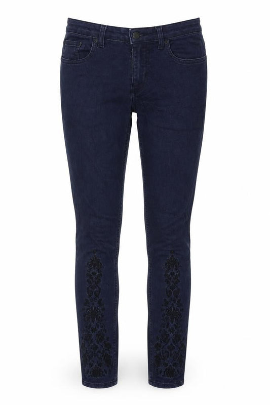 Marks & Spencer Womens Blue Cotton Skinny Jeans Size 12 L27 in Regular Zip