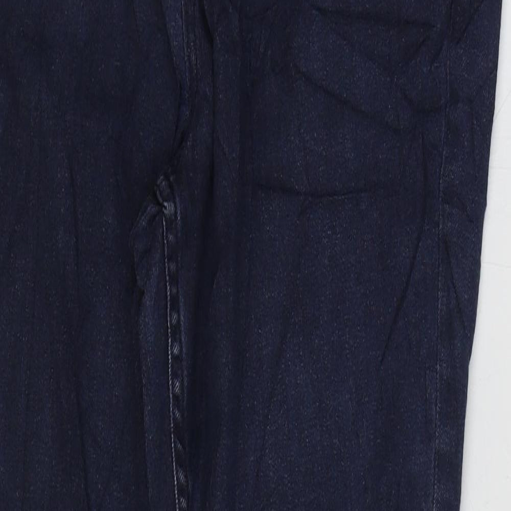 Marks and Spencer Womens Blue Cotton Skinny Jeans Size 12 L27 in Regular Zip