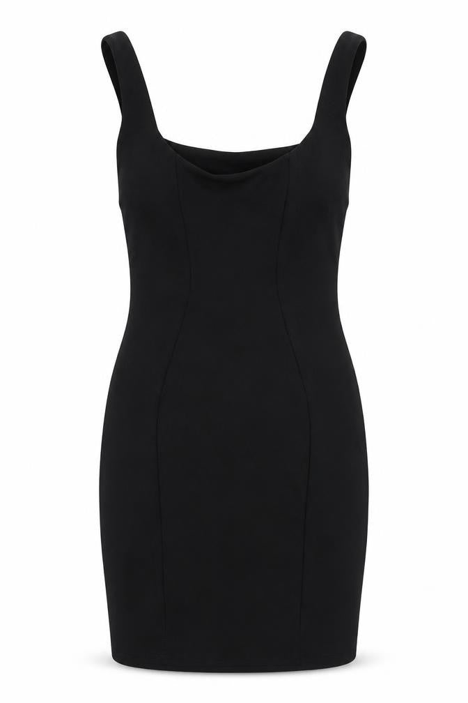 ASOS Womens Black Polyester Bodycon Size 8 Square Neck Pullover