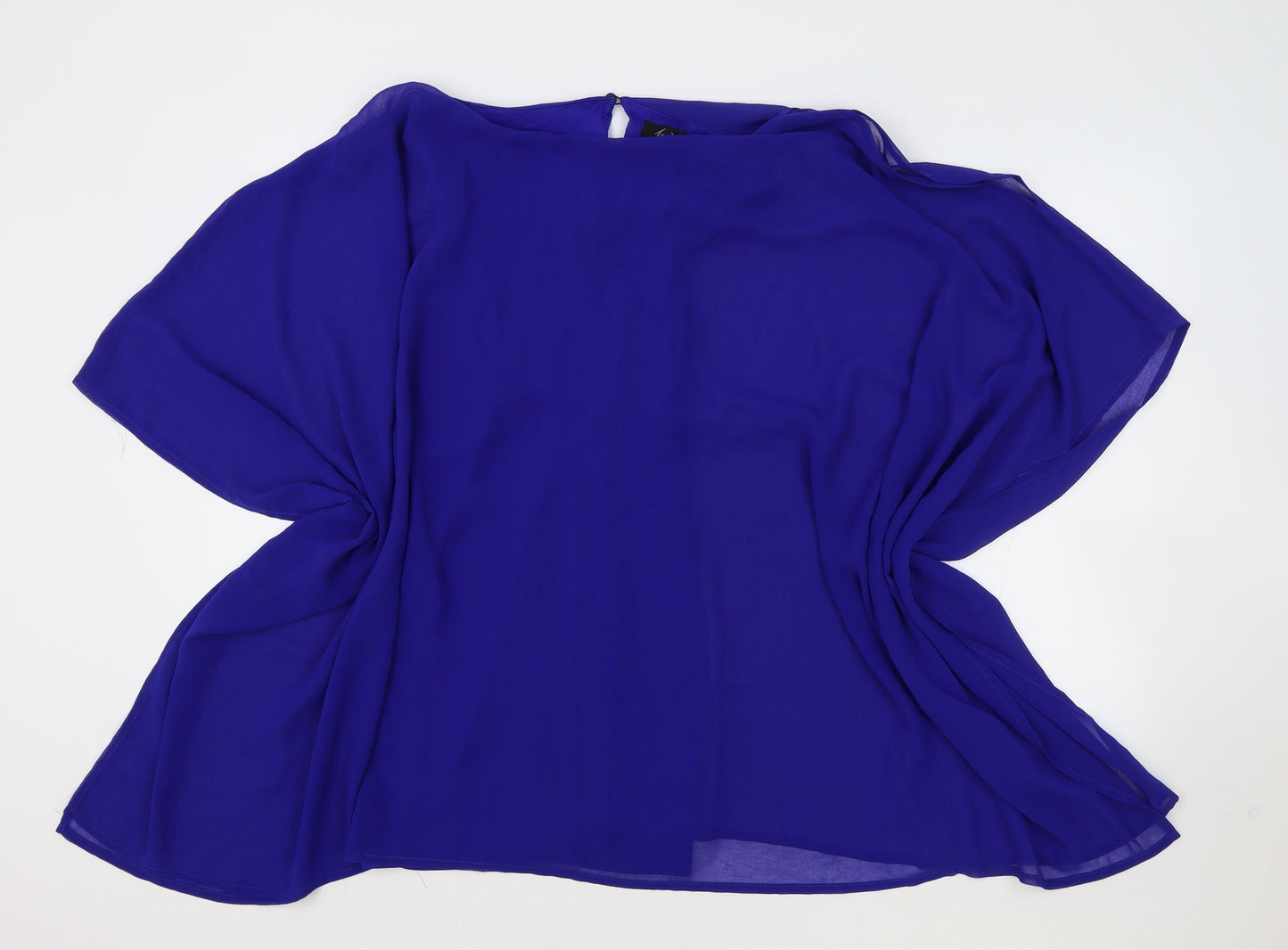 JD Williams Womens Blue Polyester Tunic Blouse Size 14 Boat Neck