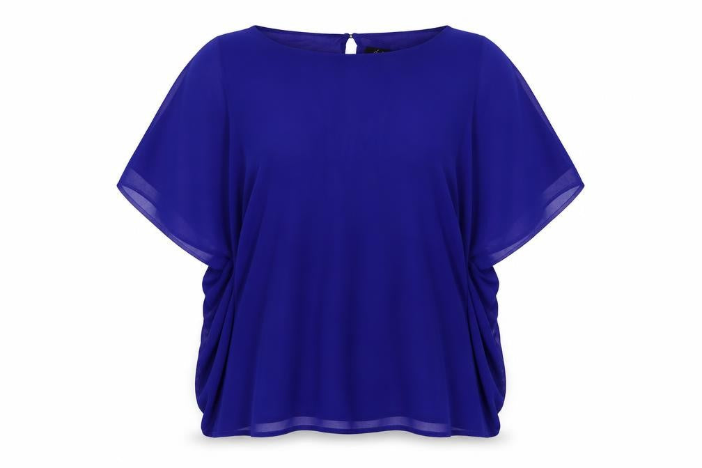 JD Williams Womens Blue Polyester Tunic Blouse Size 14 Boat Neck