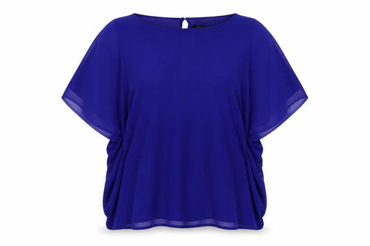 JD Williams Womens Blue Polyester Tunic Blouse Size 14 Boat Neck