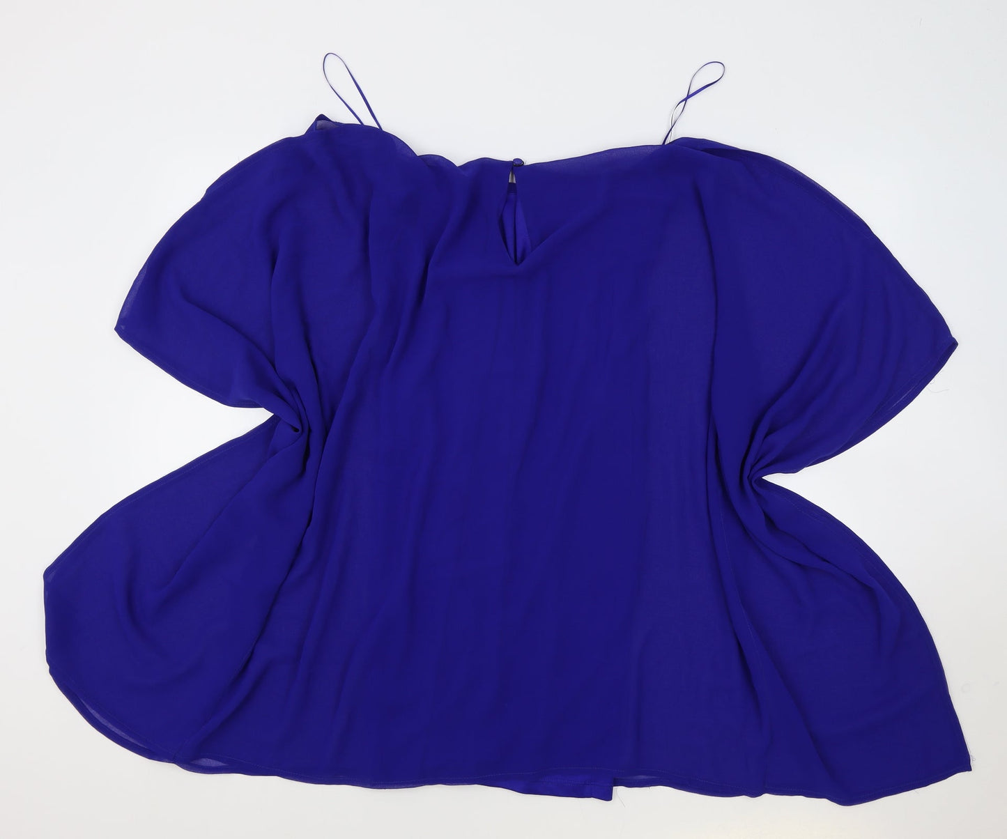 JD Williams Womens Blue Polyester Tunic Blouse Size 14 Boat Neck