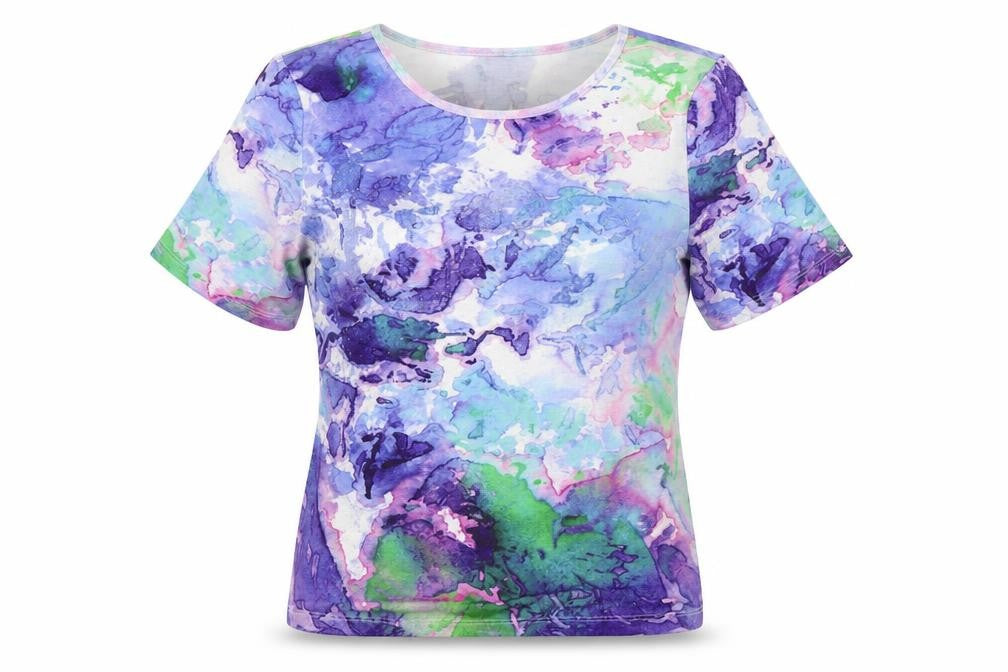 Casamia Womens Multicoloured Geometric Polyester Basic T-Shirt Size S Boat Neck