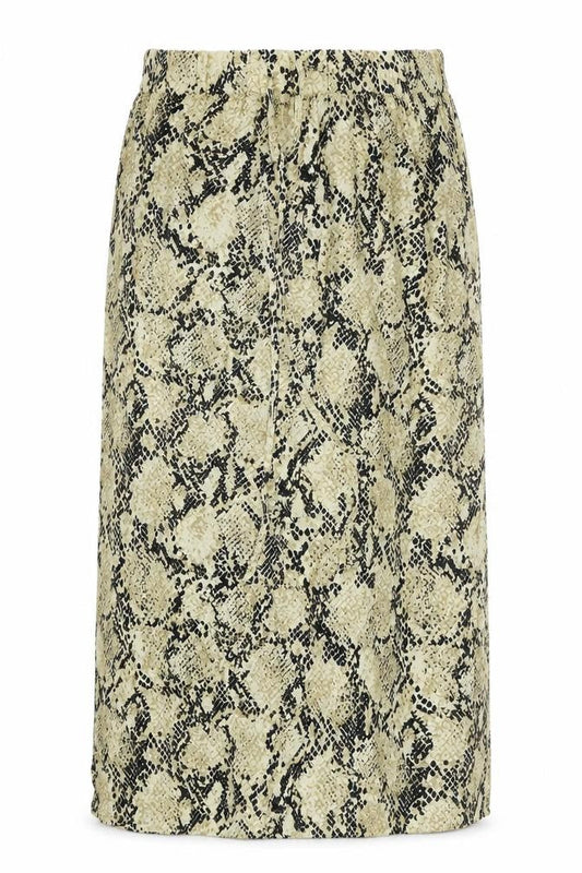 Marks & Spencer Womens Black Animal Print Polyester Flare Skirt Size 18 Drawstring - Snake Skin Print