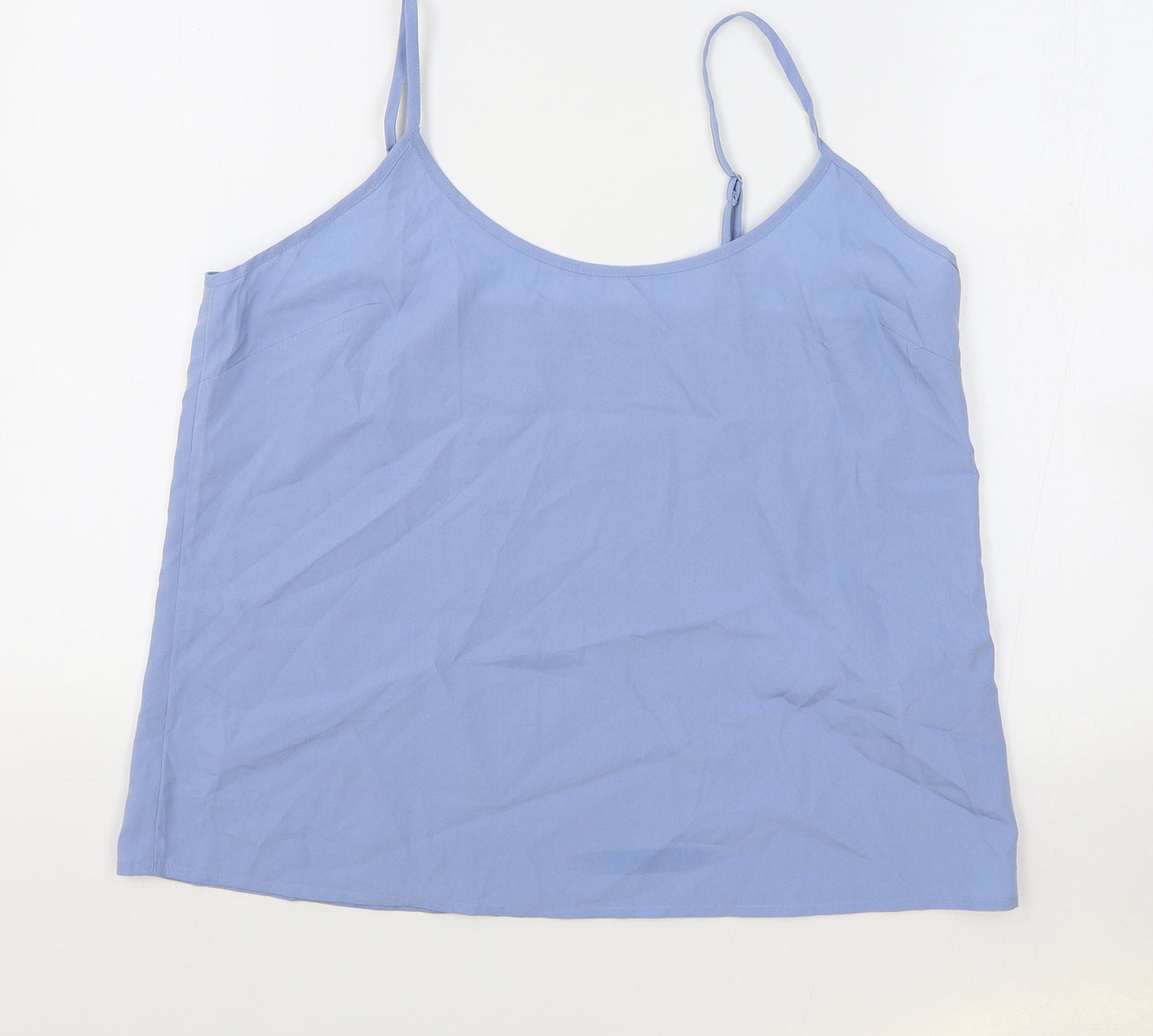Marks and Spencer Womens Blue Polyester Basic Tank Size 12 V-Neck