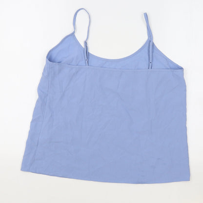 Marks & Spencer Womens Blue Polyester Basic Tank Size 12 V-Neck