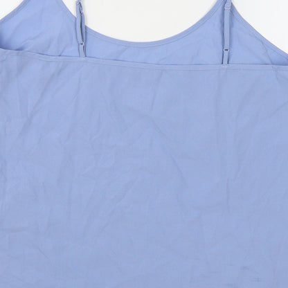 Marks & Spencer Womens Blue Polyester Basic Tank Size 12 V-Neck