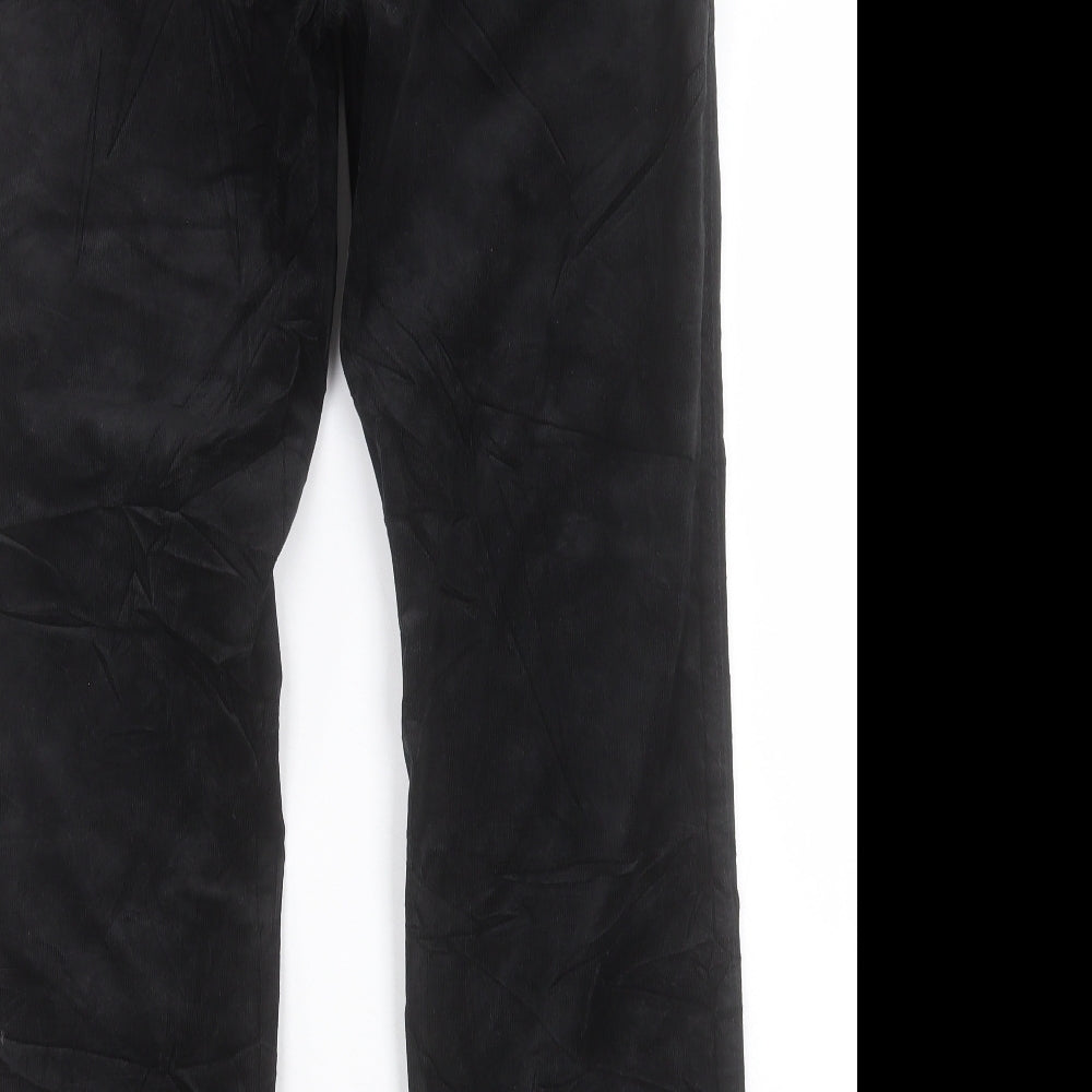 Marks and Spencer Womens Black Cotton Straight Jeans Size 34 in L28 in Regular Button