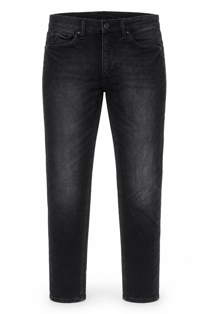 Marks & Spencer Mens Black Cotton Skinny Jeans Size 30 in L31 in Regular Button