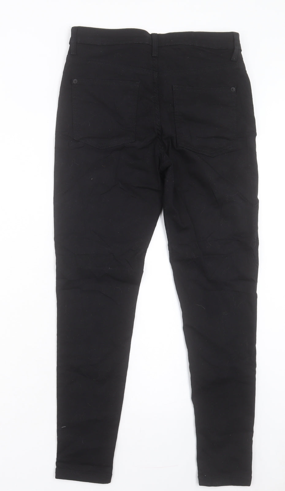 Marks and Spencer Womens Black Cotton Skinny Jeans Size 28 in L27 in Regular Button