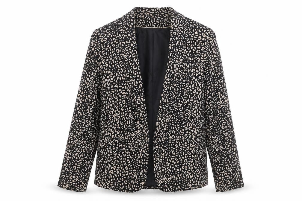 Papaya Womens Black Geometric Jacket Blazer Size 10