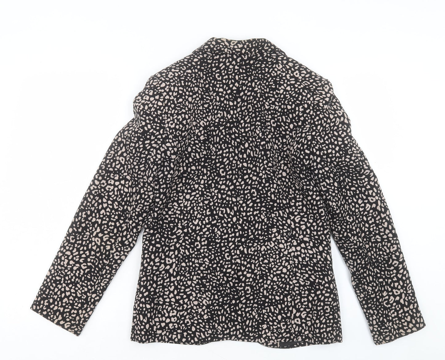 Papaya Womens Black Geometric Jacket Blazer Size 10
