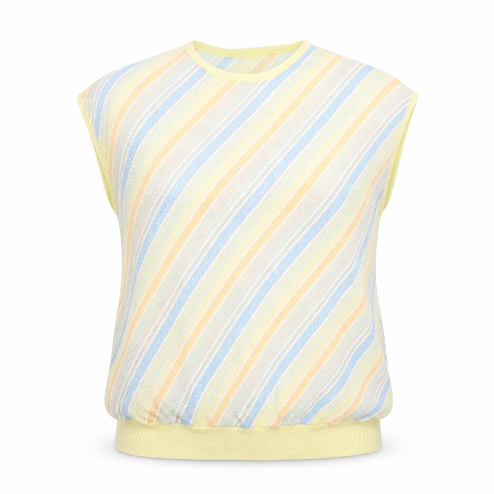 Littlewoods Womens Multicoloured Crew Neck Striped Acrylic Vest Jumper Size 18
