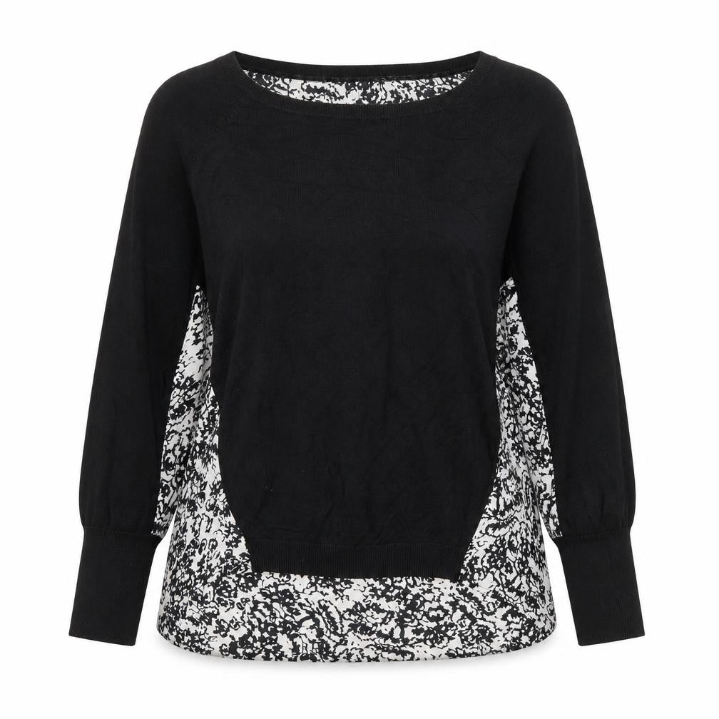 Oasis Womens Black Viscose Basic Blouse Size M Round Neck