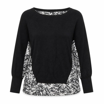 Oasis Womens Black Viscose Basic Blouse Size M Round Neck