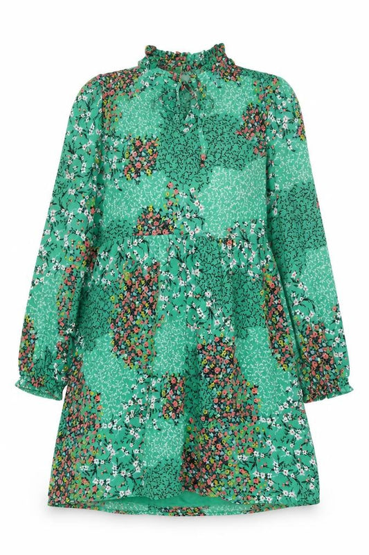 Marks and Spencer Womens Green Floral Polyester A-Line Size 6 V-Neck Pullover