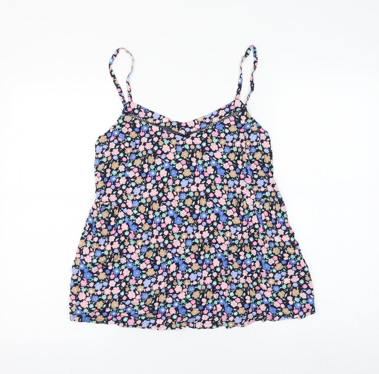 Marks and Spencer Womens Multicoloured Floral Viscose Camisole Tank Size 8 V-Neck