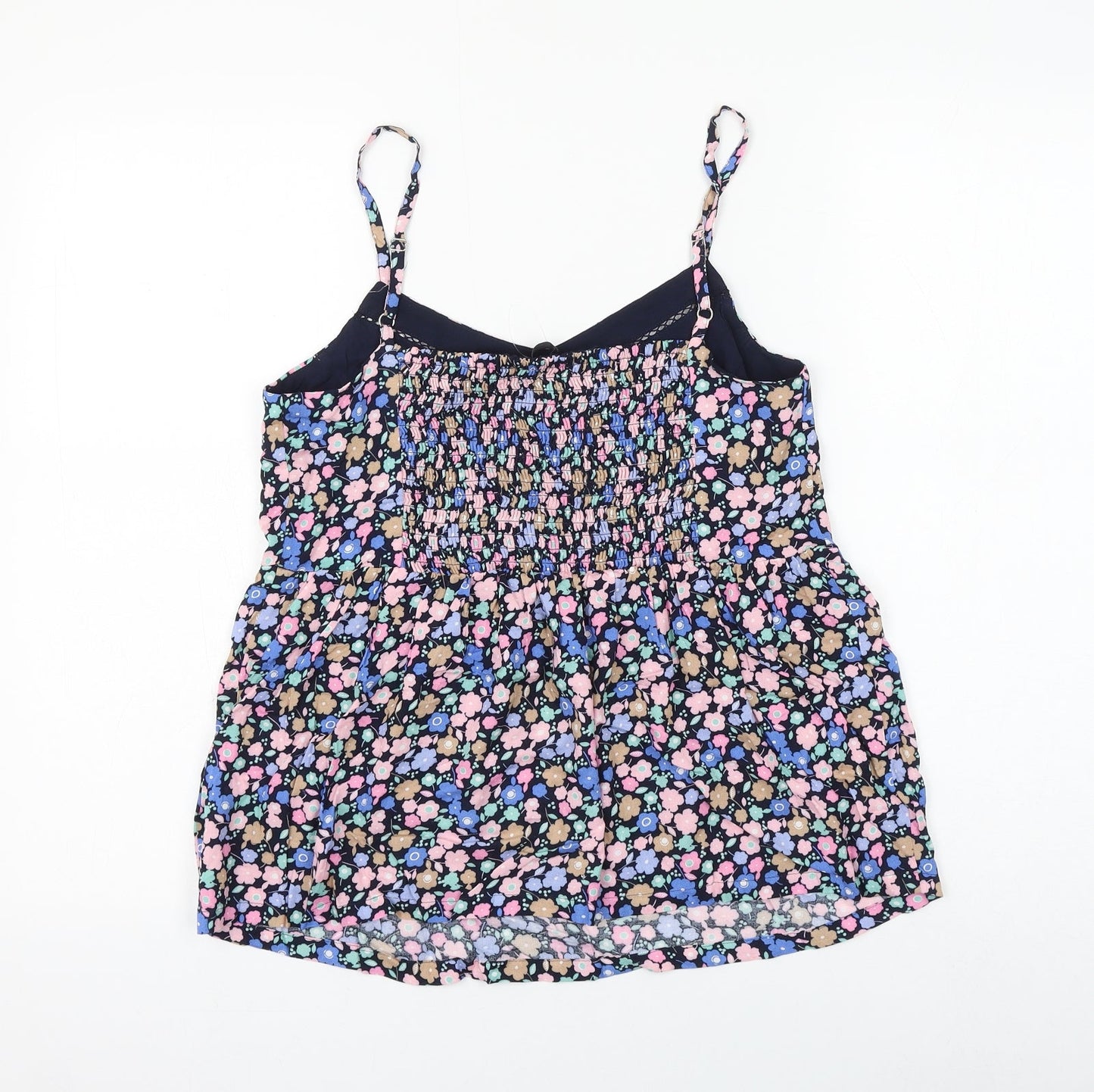 Marks and Spencer Womens Multicoloured Floral Viscose Basic Tank Size 8 V-Neck
