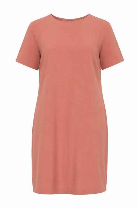 Primark Womens Pink Polyester Shift Size 16 Round Neck Button