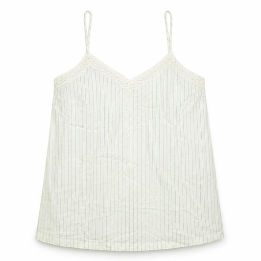 Marks and Spencer Womens White Striped Viscose Camisole Tank Size 10 V-Neck