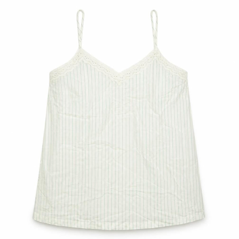 Marks & Spencer Womens White Striped Viscose Camisole Tank Size 10 V-Neck