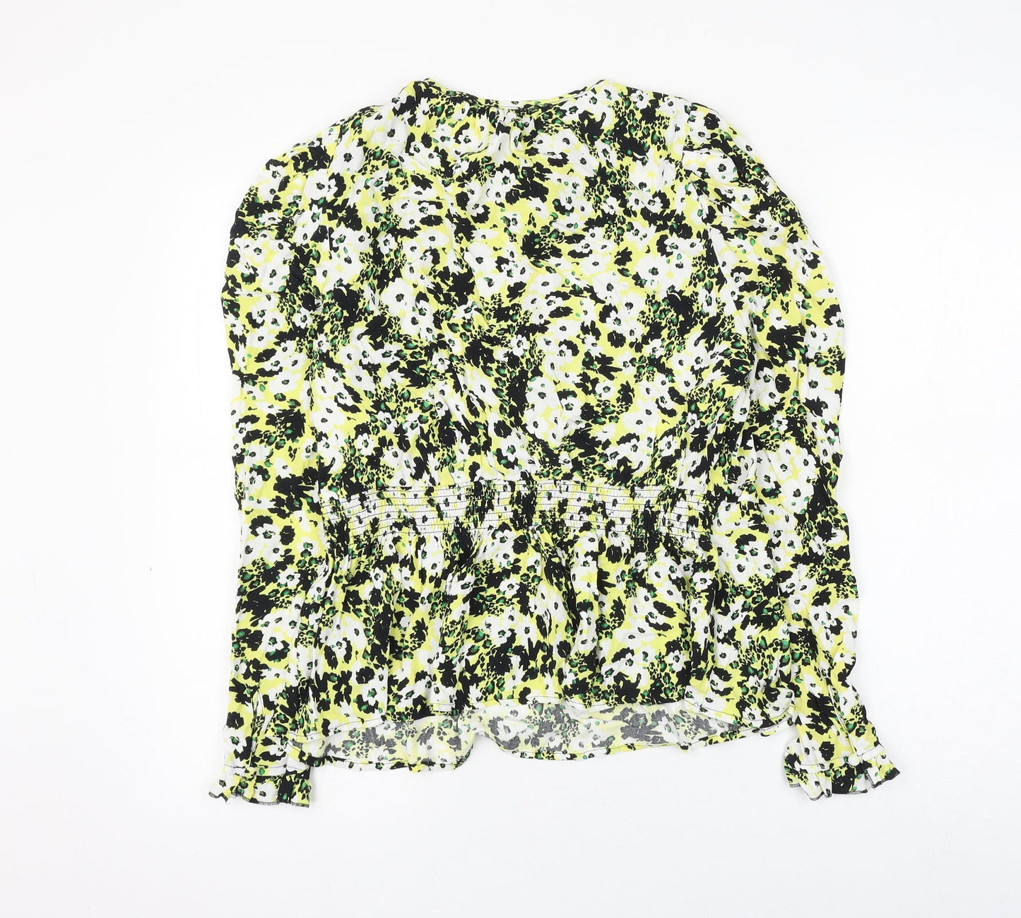 Marks and Spencer Womens Multicoloured Floral Viscose Basic Blouse Size 10 V-Neck