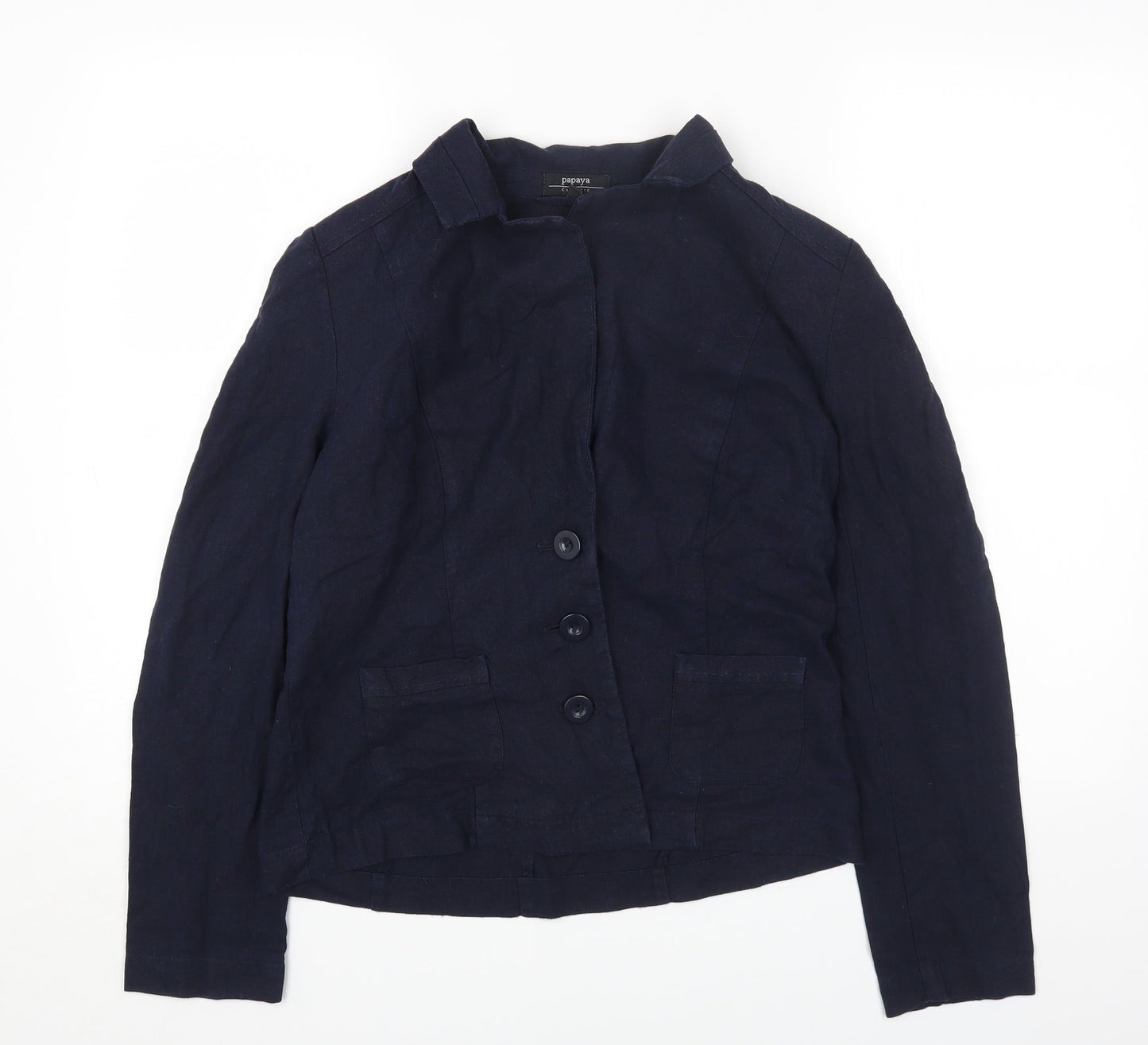 Papaya Womens Blue Jacket Size 10 Button