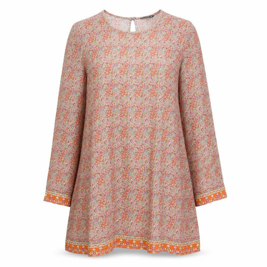 Natura Womens Multicoloured Paisley Rayon Fit & Flare Size S Round Neck Button