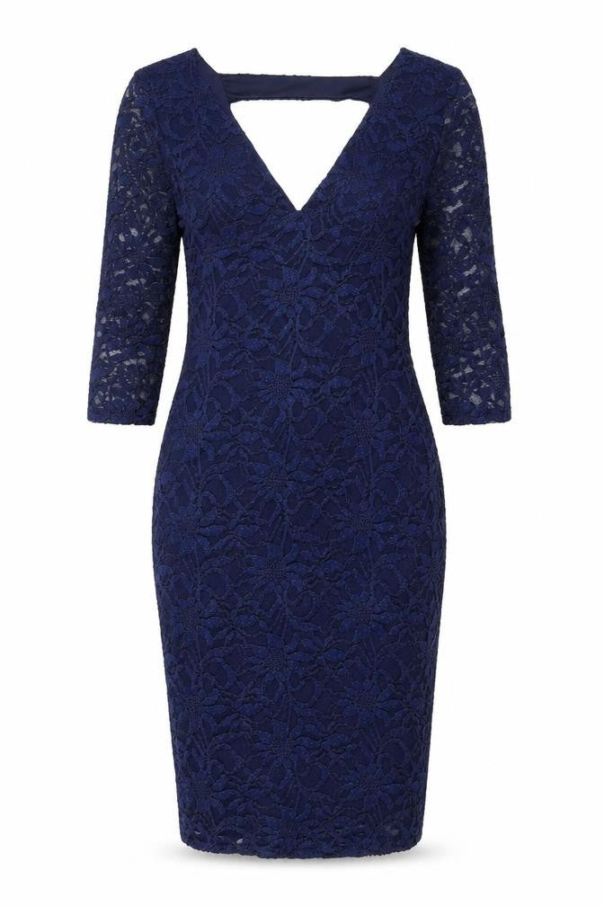 Quiz Womens Blue Nylon Bodycon Size 12 V-Neck Pullover