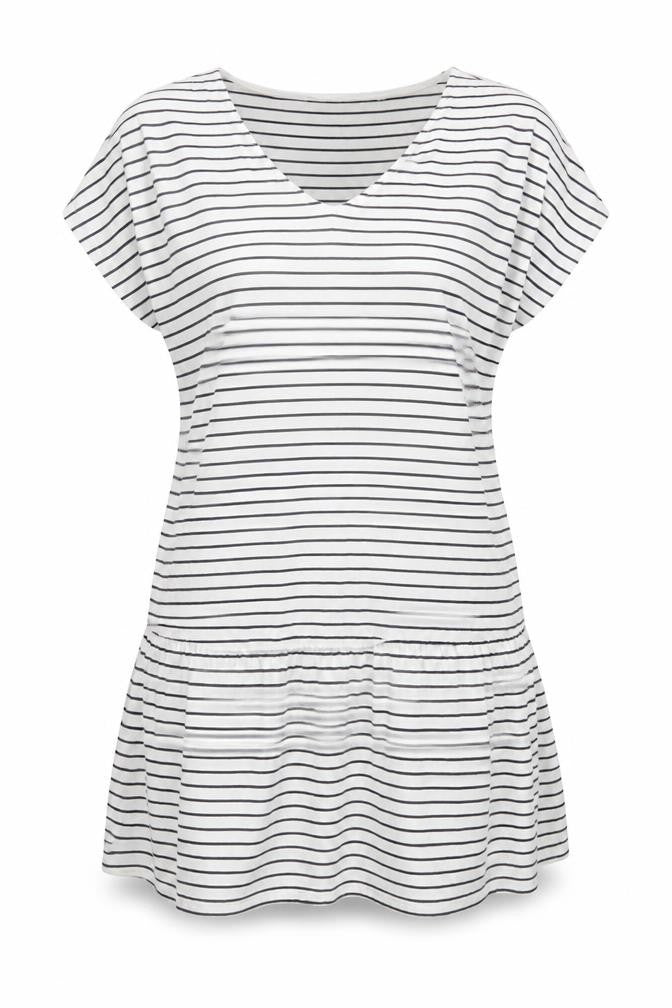 NEXT Womens White Striped Viscose Mermaid Size 14 V-Neck Pullover