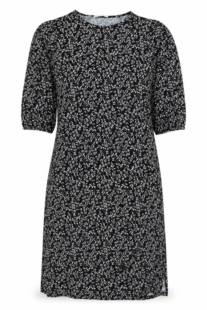 Primark Womens Black Floral Polyester Sheath Size 12 Round Neck Pullover