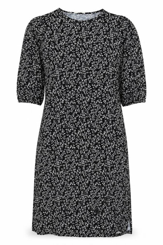 Primark Womens Black Floral Polyester Sheath Size 12 Round Neck Pullover