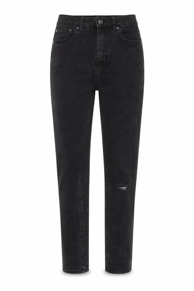 Zara Womens Grey Cotton Mom Jeans Size S L27 in Regular Button