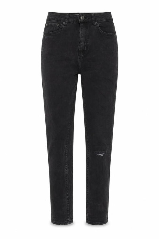 Zara Womens Grey Cotton Mom Jeans Size S L27 in Regular Button