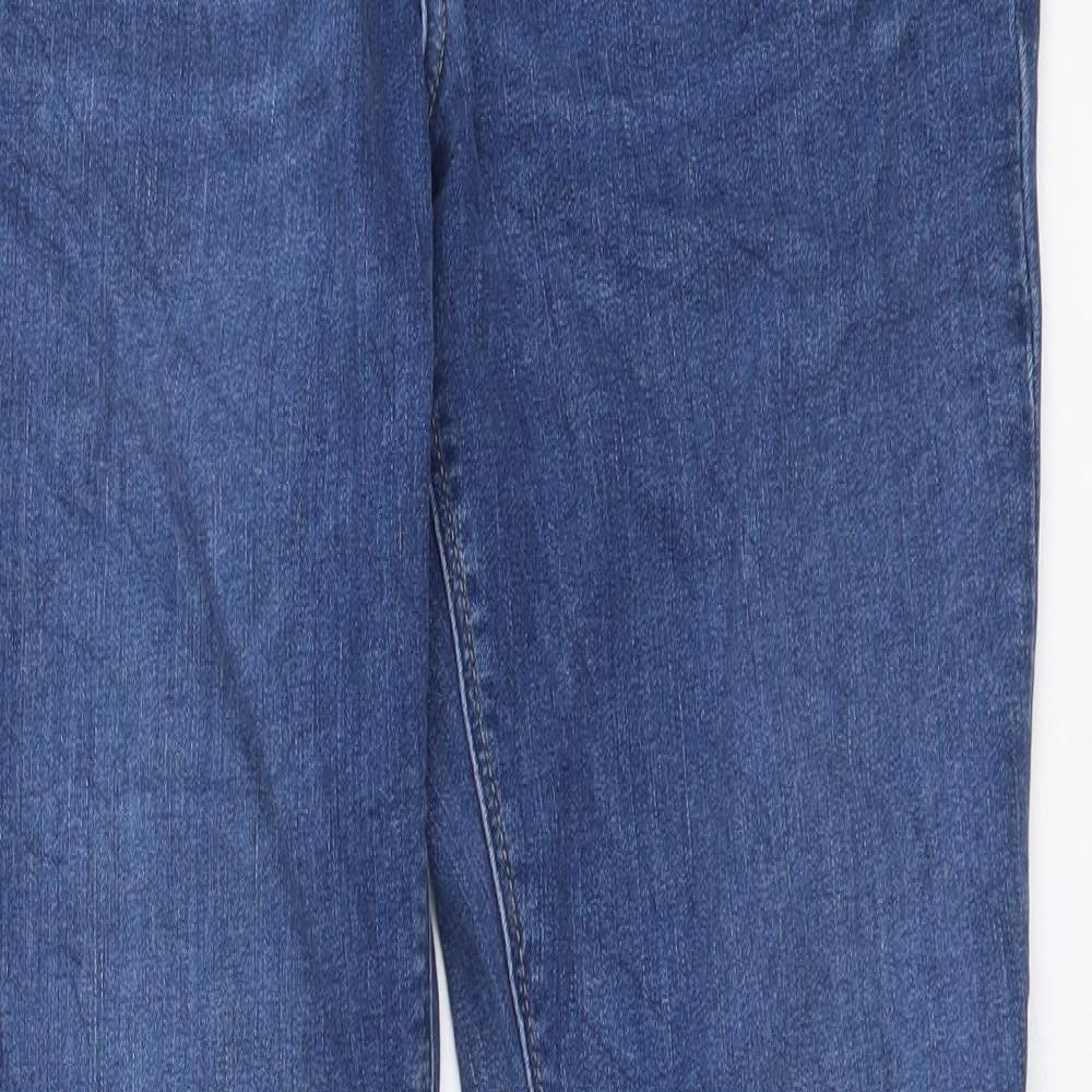 H&M Womens Blue Cotton Skinny Jeans Size L L30 in Regular Button