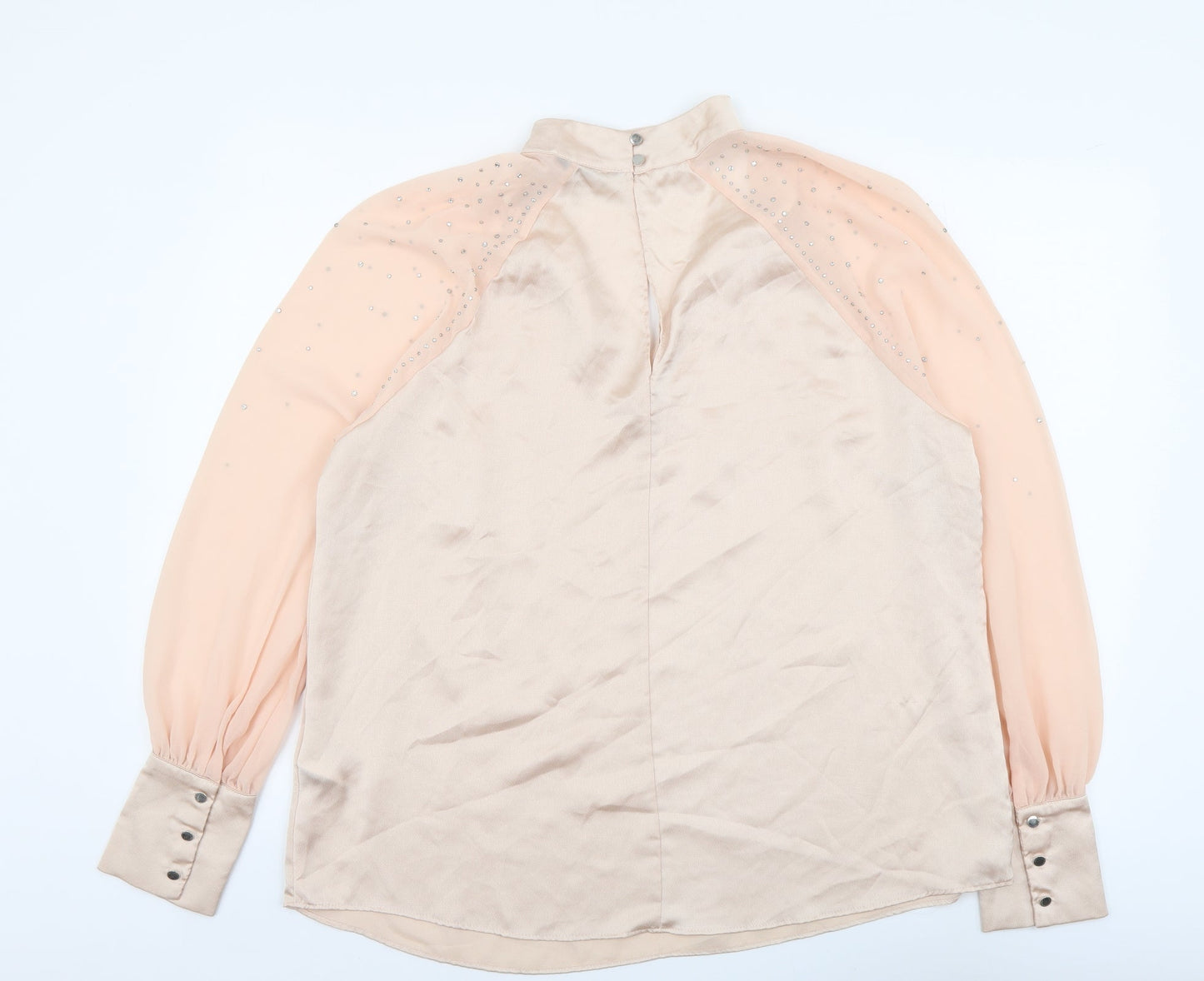Star Womens Pink Polyester Basic Blouse Size 16 V-Neck