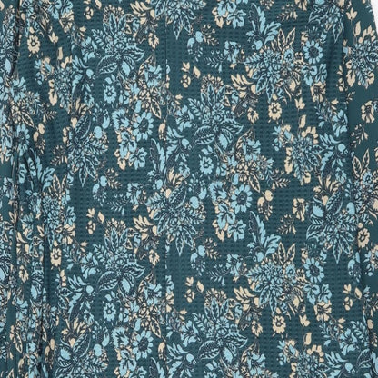 Next Womens Blue Floral Polyester A-Line Size 12 Collared Pullover