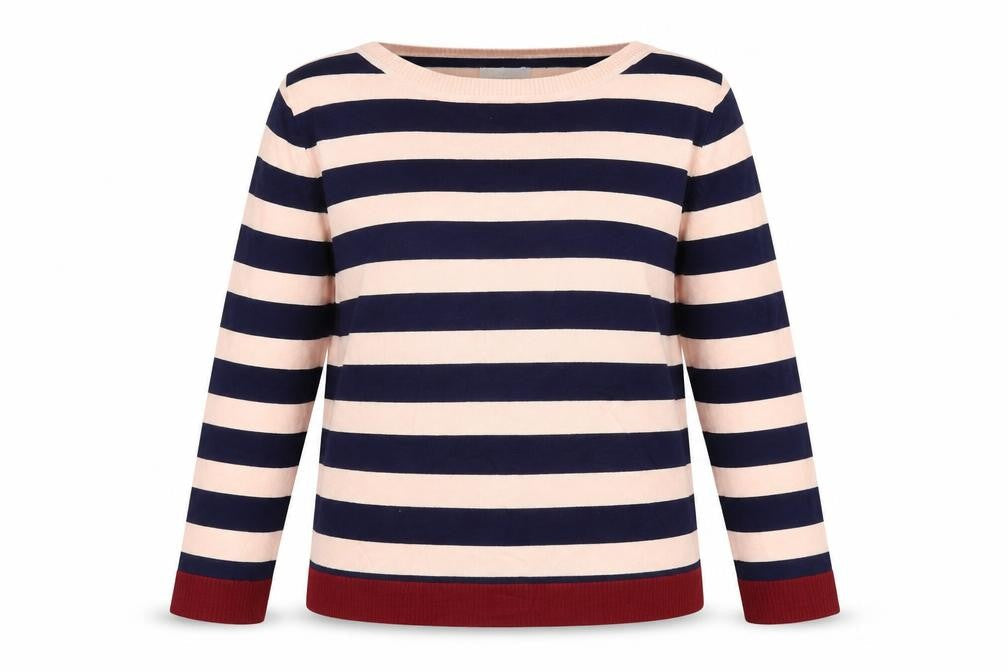 Padini Womens Multicoloured Boat Neck Striped Viscose Pullover Jumper Size L