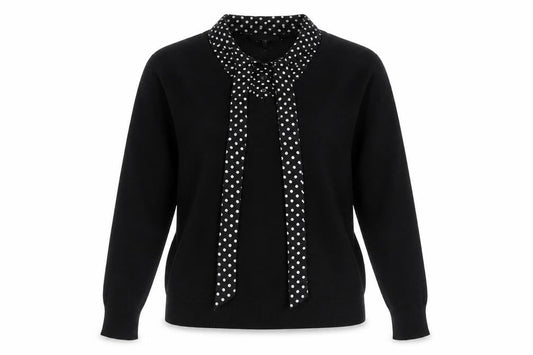 Paramour Womens Black Collared Viscose Pullover Jumper Size M