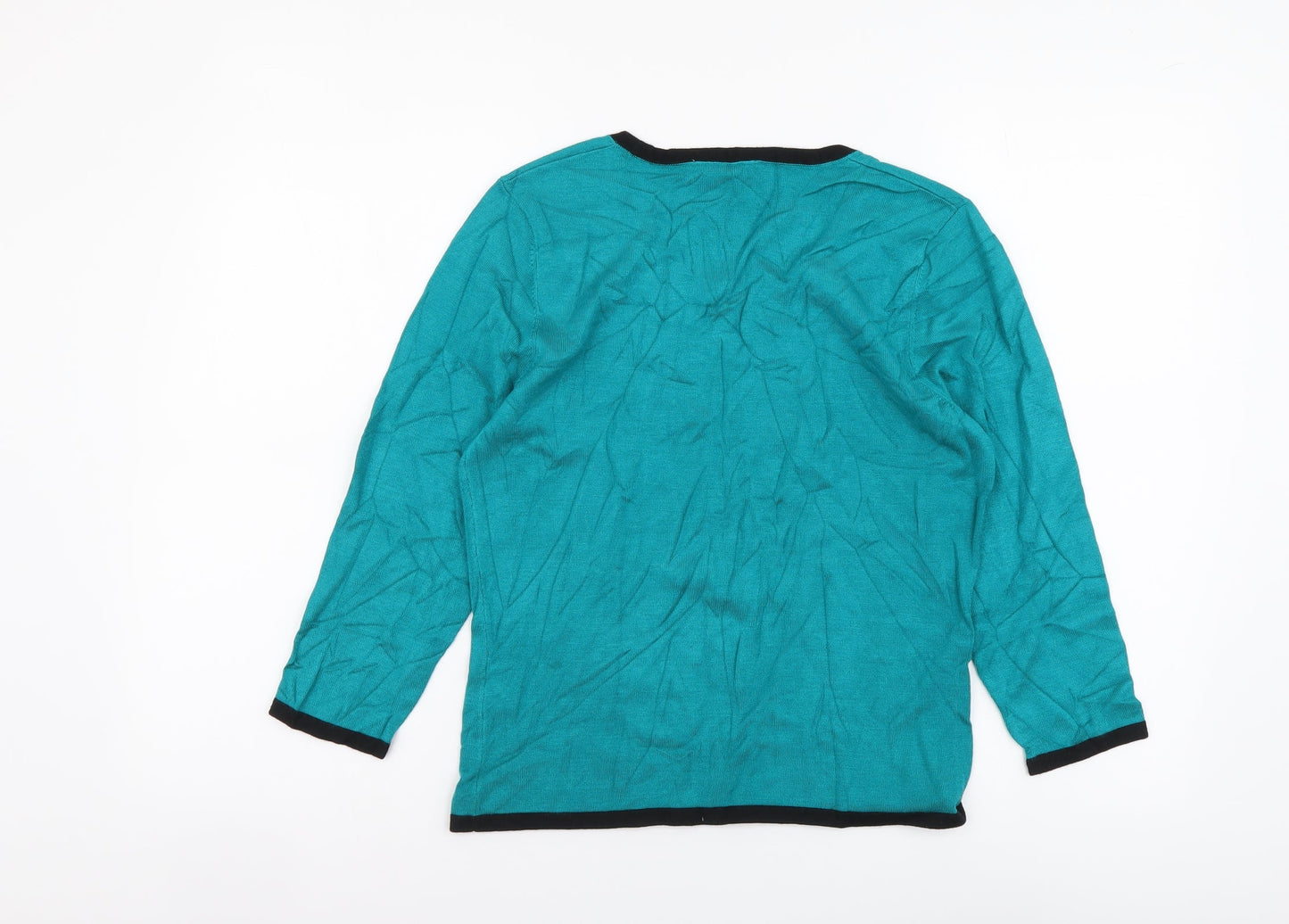 Precis Womens Green Round Neck Polka Dot Viscose Pullover Jumper Size S