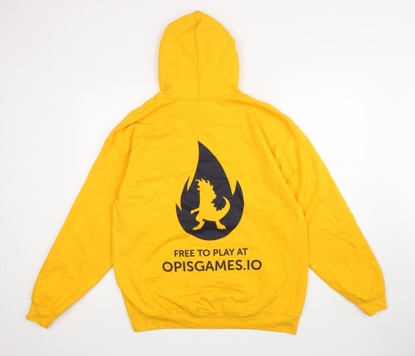 Gildan Mens Yellow Cotton Pullover Hoodie Size L - Opi Pets