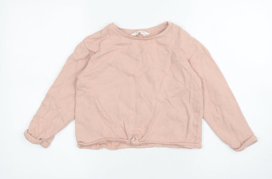 H&M Girls Pink Cotton Pullover Sweatshirt Size 7-8 Years Pullover