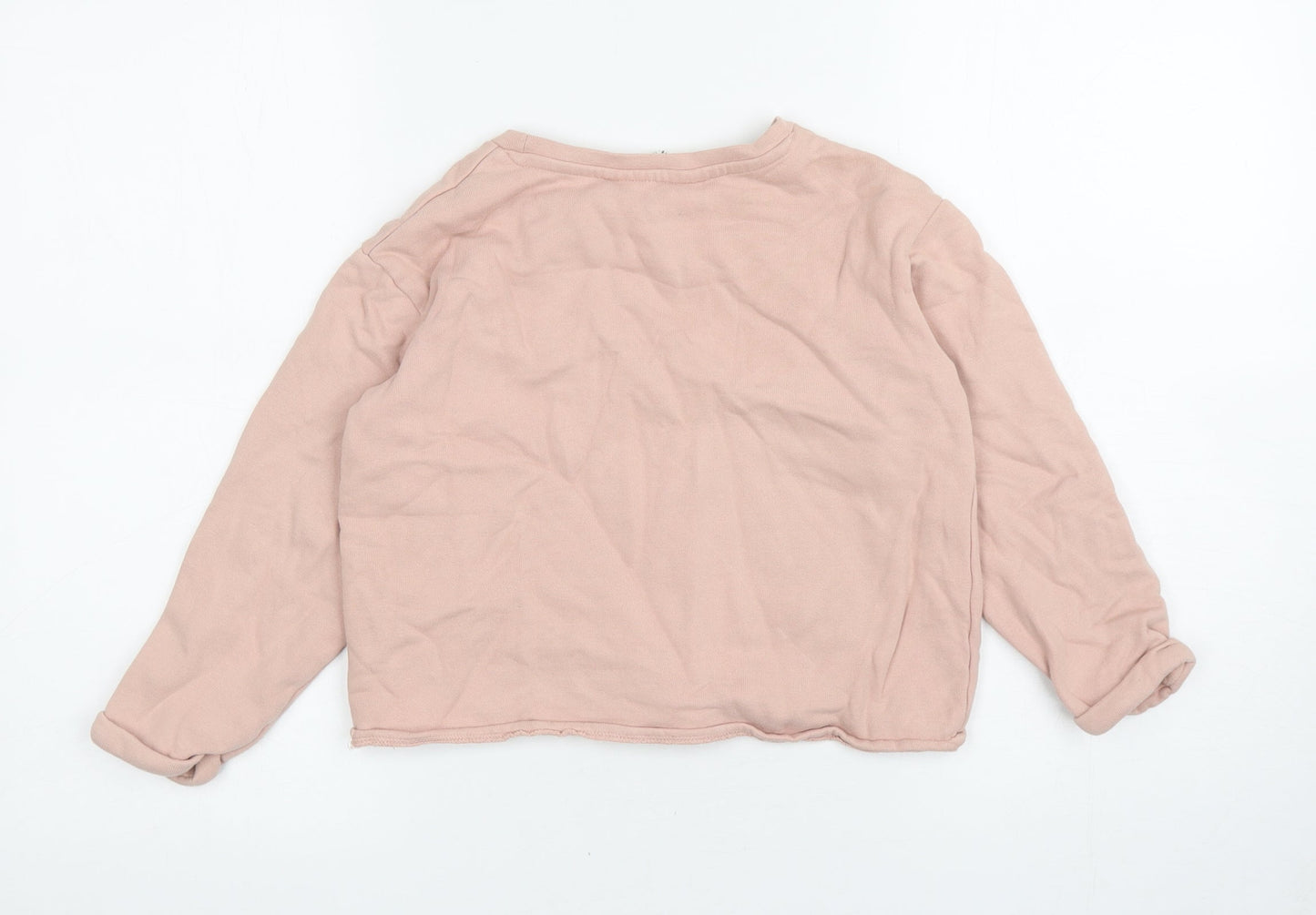 H&M Girls Pink Cotton Pullover Sweatshirt Size 7-8 Years Pullover