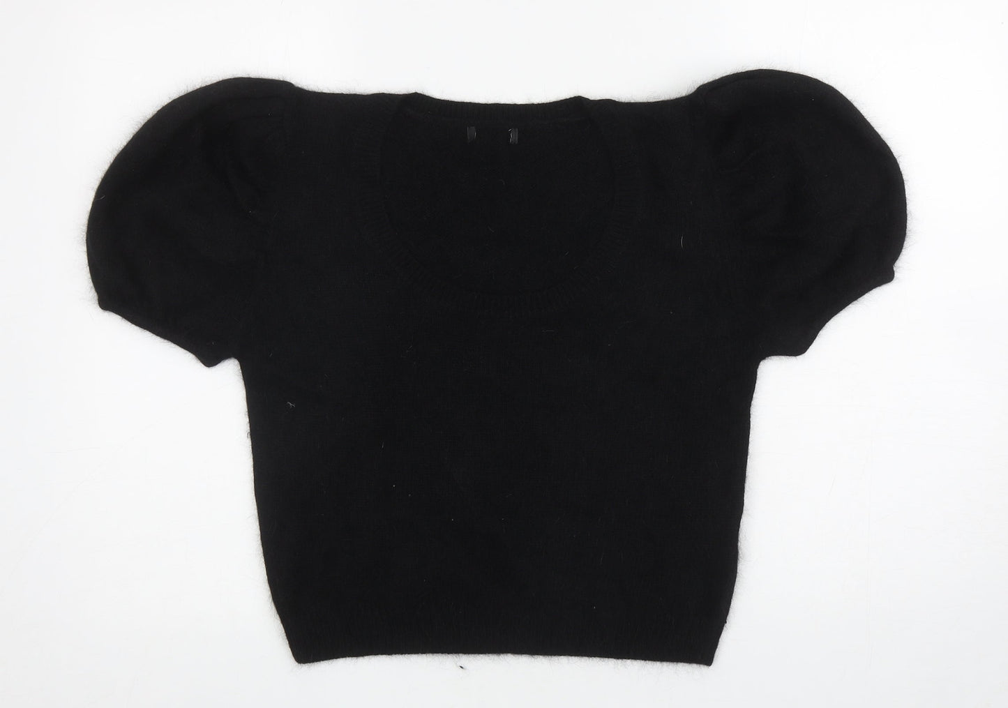 Matalan Womens Black Scoop Neck Acrylic Pullover Jumper Size 10