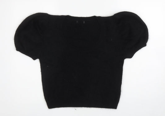 Matalan Womens Black Scoop Neck Acrylic Pullover Jumper Size 10