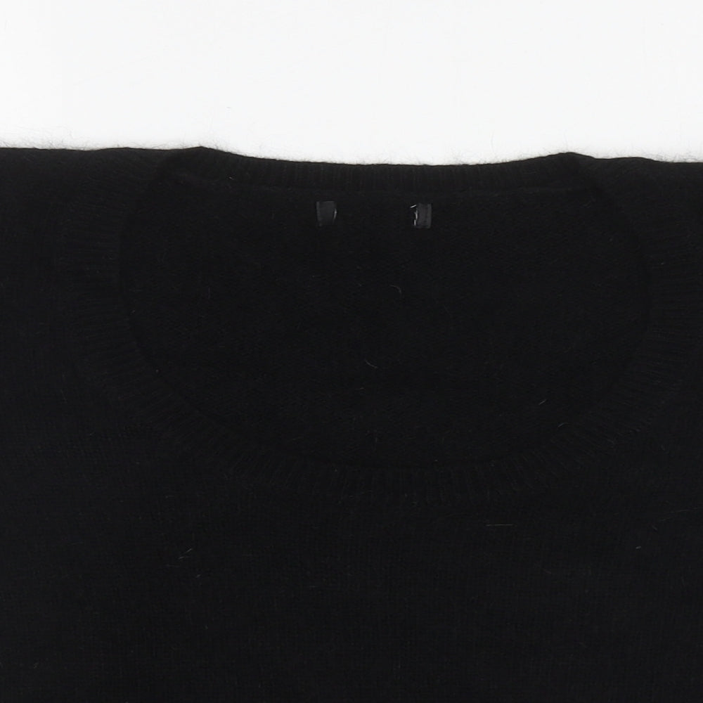 Matalan Womens Black Scoop Neck Acrylic Pullover Jumper Size 10