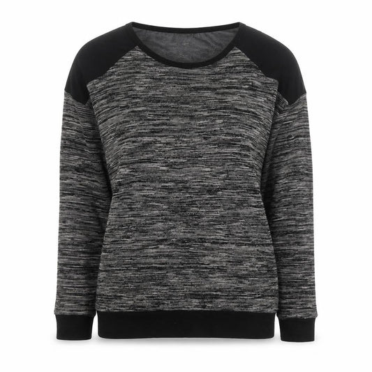 New Look Womens Grey Striped Cotton Pullover Sweatshirt Size 8 Pullover