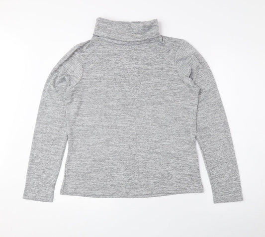 New Look Womens Grey Roll Neck Polyester Pullover Jumper Size 14