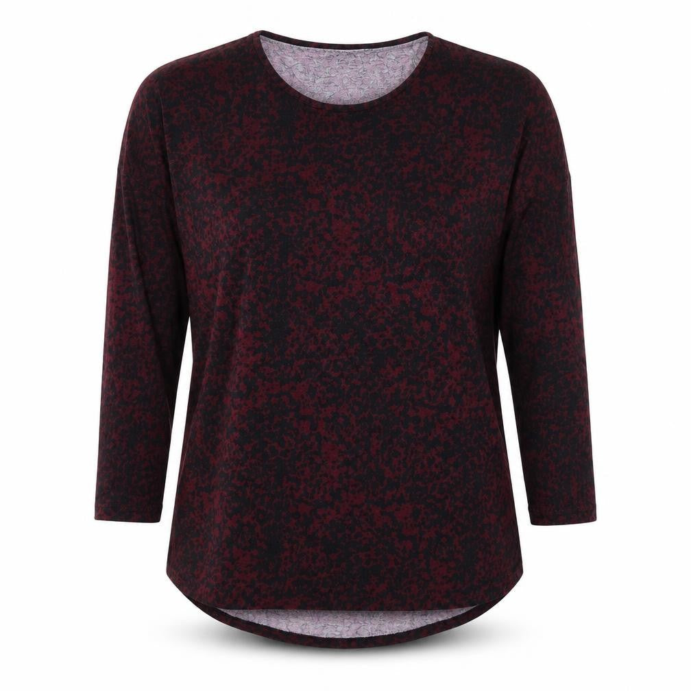 Papaya Womens Black Animal Print Polyester Basic Blouse Size M Round Neck - Cheetah Print